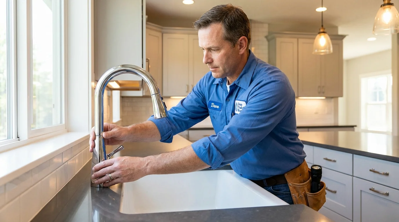 Kitchen faucet installation by Johns Plumbing LLC in Grand Isle